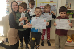 Třída s vysvědčením.