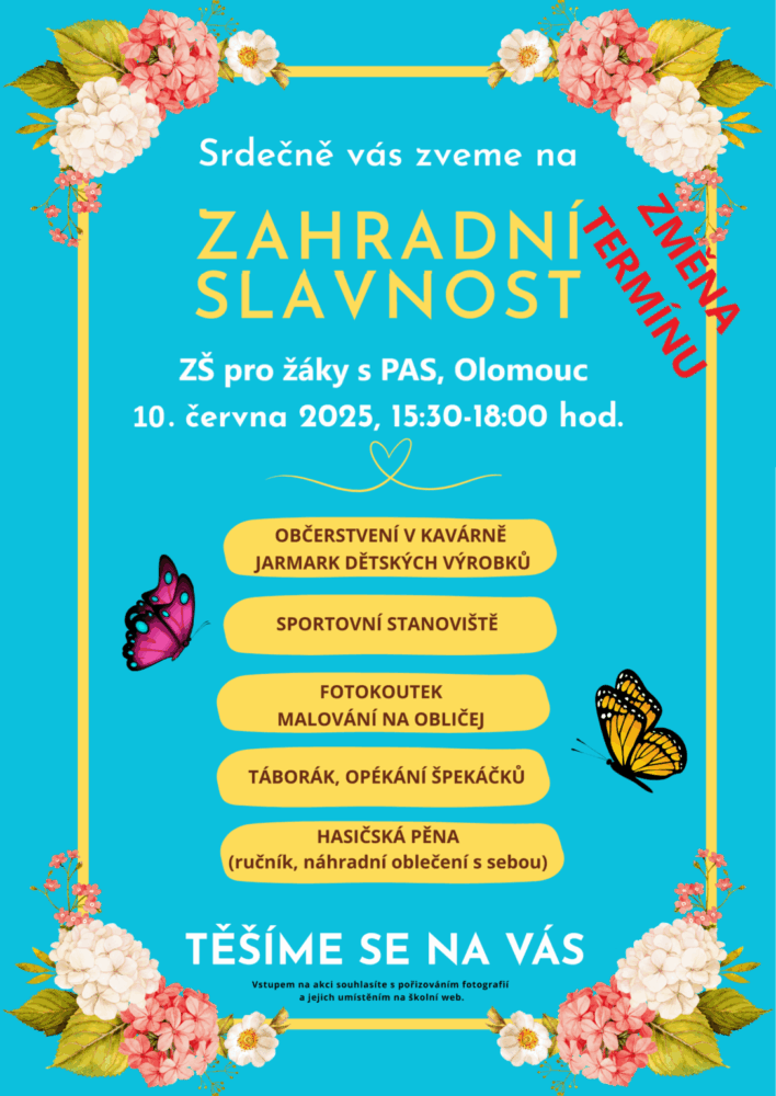 Pozvánka - zahradní slavnost